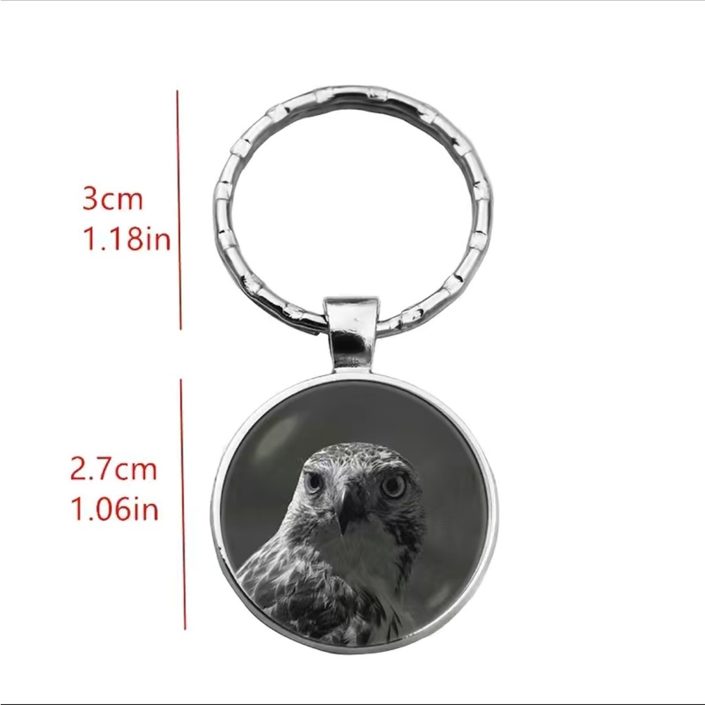 4/$20!!!   Hawk Head Silver Keychain